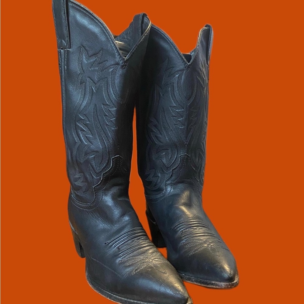 Black Cowboy Boots Western Boots Size 7.5